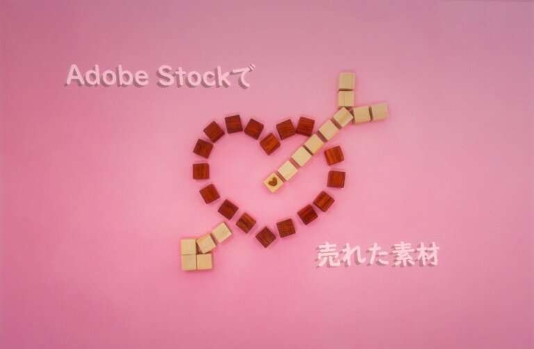 Adobe Stockで売れた149枚目の写真は「ハートマークを射貫く矢の正面」